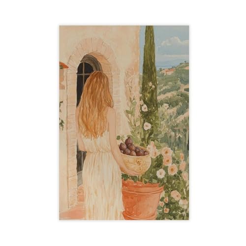 Toile femme romantique sous l'arche pour une chambre cocooning