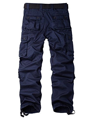 Akarmy Men's Casual Cargo Pants Military Army Camo Pants Combat Work Pants With 8 Pockets(No Belt) Royal Blue 32 #TOP1