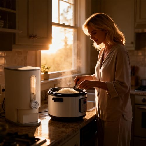 Contenedor de arroz y comida seca con dispensador para organización de hogar 4