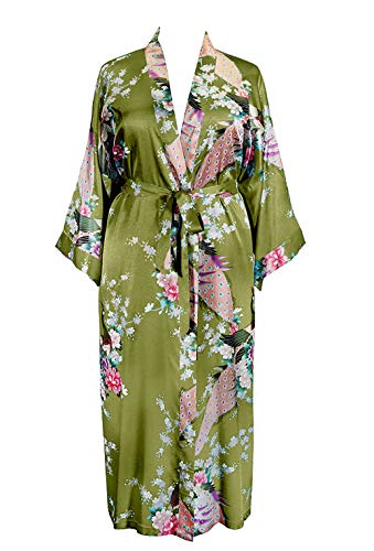 Applesauce - 808V - Plus Size Women's Kimono Long Robe - Vintage Floral (One-Size fits most US 1X 2X 3X)