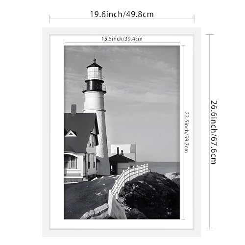 Picrit 20x27 Picture Frame 3 Pack, White Poster Frame, Display Poster 16 x 24 with Mat or 20 x 27 without Mat for Horizontal or Vertical Wall Mounting