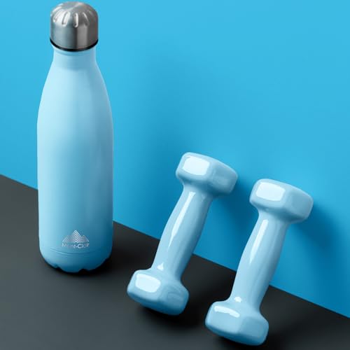 Image of Mont-Clair Stainless Steel Water Bottle, Vacuum insulated - BPA Free, 12h Hot & 24h Cold Drinks, Metal Water Bottle 17 oz Leakproof, Ideal for Adult, Kids, Running - Pastel Blue