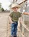 SANIXJOO Toddler Baby Boy Rodeo Western Graphic Letter Short Sleeve T-Shirt Kids Funny Cowboy Howdy Shirt Summer Tee Top(Olive Green,2-3T)
