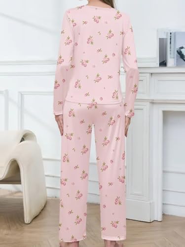 Image of Louis Luxe Womens Korean Night Dress || Full Pyjama Set || Korean Nightsuit || Women Nightwear ||Round Neck Full Sleeve Nightsuit || Loungewear || Everyday Nightdress (ND-02)