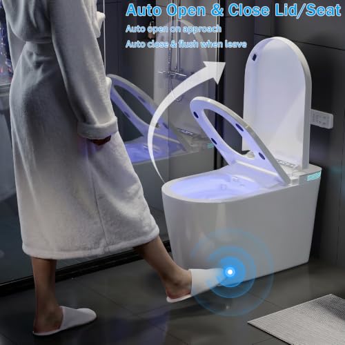 Image of TOTTE Smart Toilet with Bidet Built-in, Auto Open /Close Lid, Auto Power 1000g MaP Flush, 1.28 GPF, One Piece Elongated Toilet with Instant Warm Water & Warm Air Dryer, Built-in Aroma