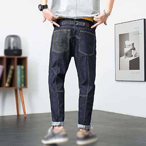 Pockets Designer Jeans surdimensionnés imprimés style harem ample dark - 6