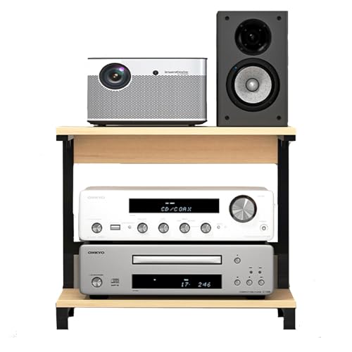 Étagère d'angle à 2 niveaux pour matériel audio-vidéo, rack stéréo peu encombrant pour bureau, salon, home cinéma