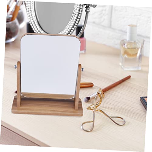 Espejo de maquillaje de madera OUNONA para escritorio miniatura 6