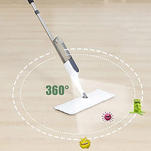 Mop z mikrofibry spray do wody Mop do czyszczenia podłóg automatyczny spray pozioma płyta MOP przyrząd do czyszczenia z matą z mikrofibry wielokrotnego użytku płaski mop (kolor: biały)