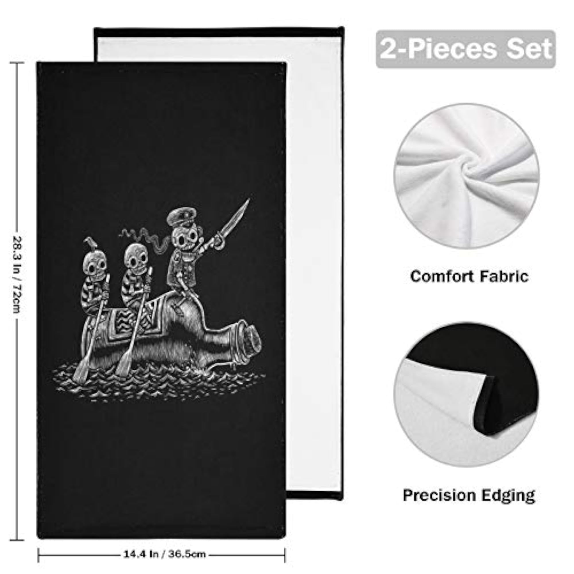 Alcoholic Sea Voyage Skeletons Sailors Float on a Bottle Face Towel Set