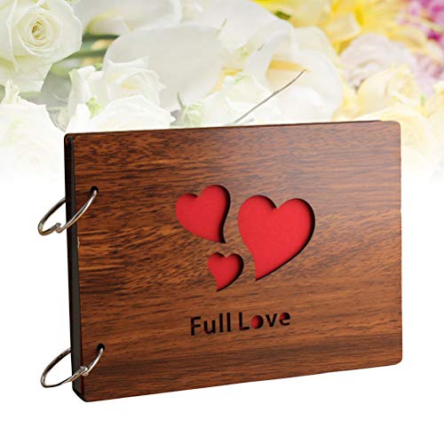 Álbum de fotos de scrapbook vazado de madeira da Vosarea para casamento de dia dos namorados, 20 cm