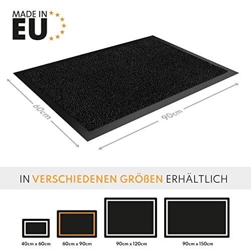 Hochwertige Fußmatte anthrazit-schwarz 60x90 groß für Innen & Außen - Schmutzfangmatte rutschfest, waschbar & wetterfest - Fussmatte für Eingangsbereich & Aussenbereich - Läufer Flur dünn – Bild 3