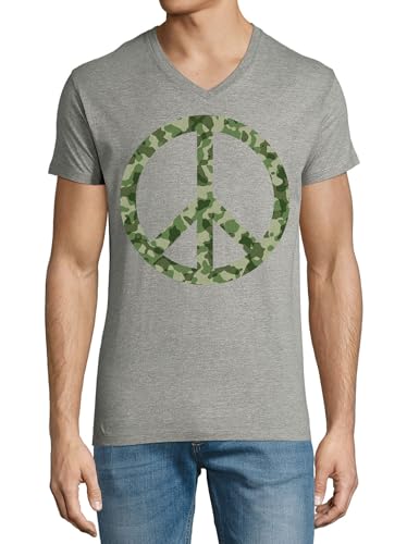 T-shirt col en V homme coton gris camouflage pour éviter la transpiration et rester stylé