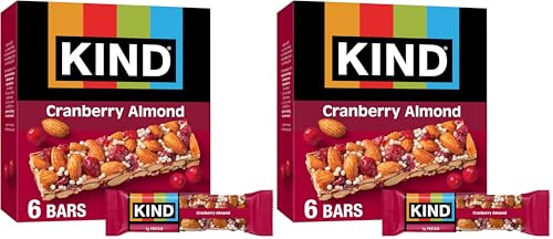 Image of KIND Nut Bars, Cranberry Almond, Healthy Snacks, Good Source of Fiber, Gluten Free, 5g Protein, 6 Count (Pack of 2)