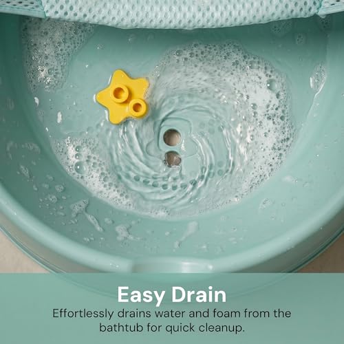 Image of Baybee Whale Baby Bath tub for 0 to 5 Years | Baby Bath Tub for Kids with Soft Mesh Cushion Support & Easy Drains | Bather & Bathtub for Newborn Boys Girls | Mini Swimming Pool for Babies (Green)