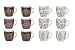 12 tazze caffe' new bone china michelle senza piatto 100 *d