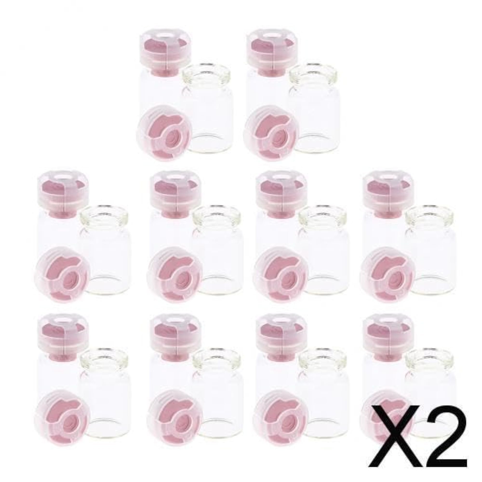 2X20Pcs Empty Sterile Glass Sealed Serum Vials Liquid Containers