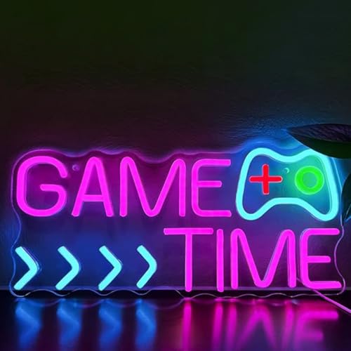 Image of LED Game Sign Game Zone Neon Signs Gaming Room Wall Art Decor Man Cave Lights Signs Gamer Home Bedroom Decoration USB Powered Brightness Adjustable