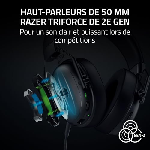 Razer BlackShark V3 X HyperSpeed - Casque sans Fil pour e-Sport - Ultra léger 270g - Haut-parleurs Triforce 5 mm - Microphone Cardioïde - Son Surround - HyperSpeed 2,4 GHz & Bluetooth - PC/Mac | Noir