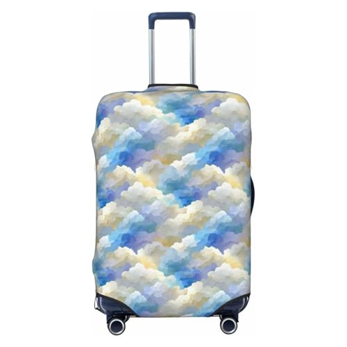 Abstract Cloud-Like Texture Elastic Travel Luggage Covers Dustproof Scratch-Resistant Suitcase Protector Fit 22-24 Inch