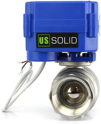 Motorized Ball Valve- 1" Stainless Steel Ball Valve with Full Port, 9-24V AC/DC and 2 Wire Auto Return Setup by U.S. Solid