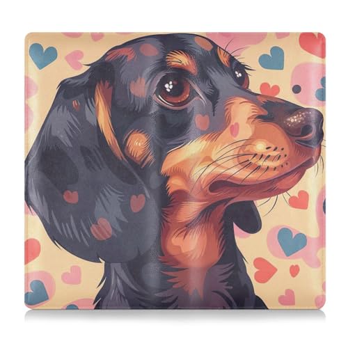 Takiito Car Registration and Insurance Card Holder, Dachshunds PU Leather Glove Box Organizers for Cards Driving Licence Documents, Vehicle Accessories