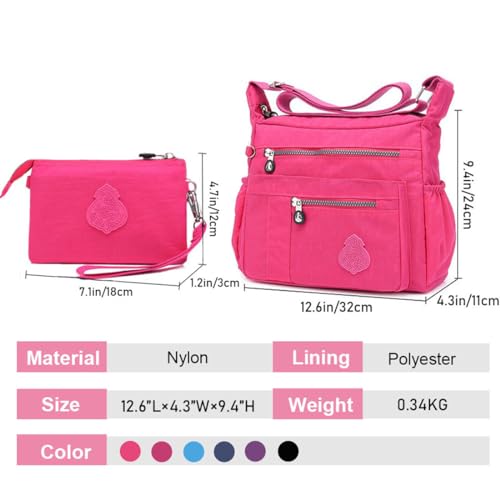 Crossbody Bag for Women Nylon Waterproof Shoulder Handbags Purse Messenger Bag Ladies Travel Bag Pocketbooks2