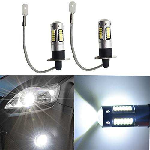 Image of munirater 2pcs H3 30-SMD 4014 LED Bulbs XENON 6000K White 12V Car Fog Light Lamp