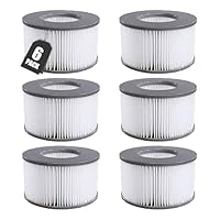 KGC Ersatz Filterkartuschen für MSpa Filter, 6 Stück Ersatzfilter kompatibel mit Whirlpool MSpa Modelle ab 2020, Filterkartusche Wasserfilter für Aufblasbare Pools,Heiße U-Boote und Spa