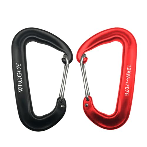 12kn Heavy Duty Wiregate Carabiners - for Camping Hiking or