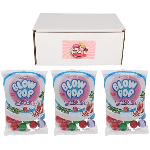 SECRET CANDY SHOP Charms Blow Pop Inside Outs Gum Lollipop in Reverse (Pack of 3. 24 balls per pack, total of 72 Gums) Cover