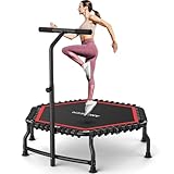 ANCHEER 50' Rebounder Trampoline for Adults with Bar, 550 LBS Mini Trampoline Quiet Exercise Rebounder Bungee Rebounder Jumping Cardio Trainer Workout for Adults