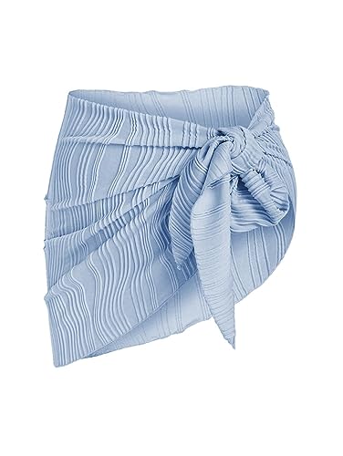 Image of ZAFUL Women's Sarong Coverups Beach Wrap Sheer Bikini Cover Up Mini Skirt | Wraps Swimwear, Cover Ups for Swimwear, Multi-Wear, Texture, Floral