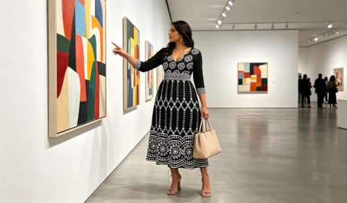 Image of VisiChenup African Print Dress for Women Casual Midi Dress