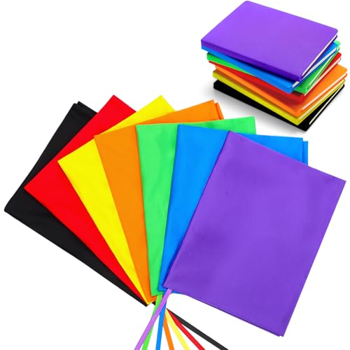 TOBWOLF 7PCS Dehnbare Bucheinbände, waschbare strapazierfähige Schutzhülle aus Stoff, solider sortierter Buchschutz, passend für die meisten Hardcover-Bücher