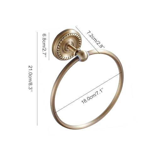 Image of Antique Bronze Towel Ring for Bathroom Hand Towel Holder Wall Mounted