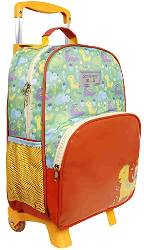 Mochila De Rodinha Infantil Escolar Dinossauro Menino Lancheira Térmica Reforçada Dermiwil