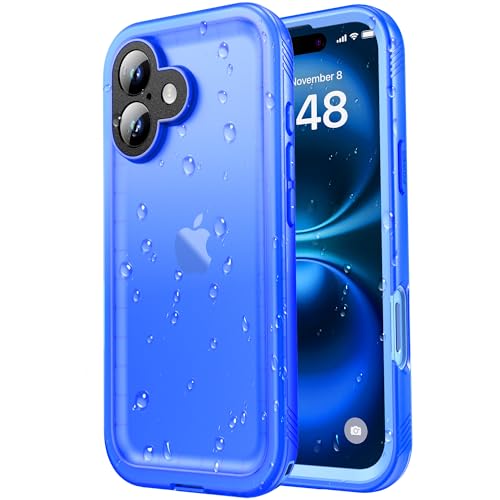 SPORTLINK for iPhone 16 Plus Case - IP68 Waterproof Military Protective Full Body Heavy Duty Shockproof 360 Sealed Dustproof with Camera Screen Protector Cover for i Phone 16 Plus 6.7 Blue