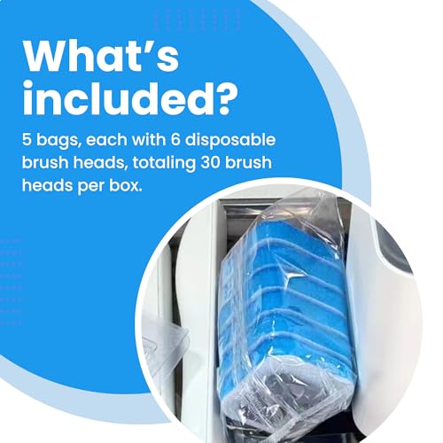 Image of MIRACLEAN WizardFlush Toilet Brush Head Refill - Disposable Toilet Scrubber Refills - Removes Rust & Hard Water Stains - Toilet Bowl-Cleaner for Bathroom - 30 Disposable Brush Heads
