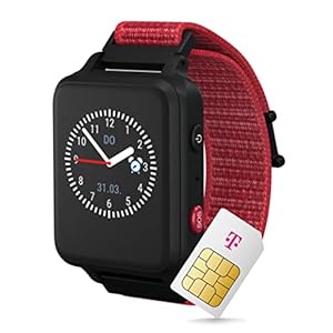 ANIO 5 Smartwatch für Kinder, Edition 2022, Kinderuhr mit SIM-Karte, Anrufe, Nachrichten, mit Schulmodus, SOS Funktion, Wetter & GPS-Ortung in Rot