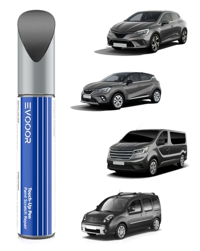 KNG Grigio Cassiopea Perlato Metallizzato/Grigio Acciaio Metallizzato Ritocco vernice per Renault, riparazione graffi auto, soluzione rapida e facile per la riparazione