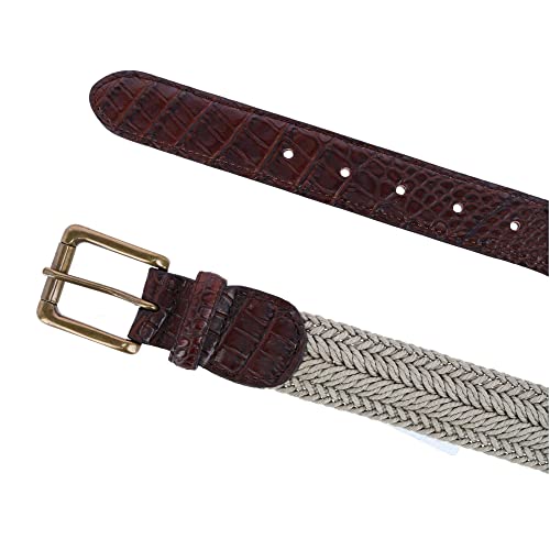 Toneka Waxed Braided Belt with Croc Print Ends2
