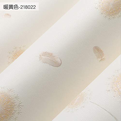 Modern Minimalist Non-Woven Wallpaper Fresh Pastoral 3D Dandelion Flowers Bedroom Living Room Children's Room TV Sofa Background Wall Shop Decoration 1.73'W x 32.8'L Non-Pasted (Warm Yellow) - Image 4