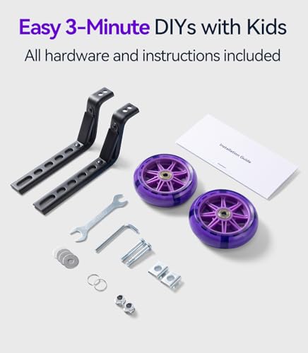 Image of Bike Training Wheels for Kids Bike, High-Strength Arm, Light-up | Upgraded Durability, Easy Install, Bicycle Training Wheels for 20 inch Bike 18 16 14 12【Check your rear axle before ordering】