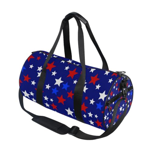 Bolsa de lona redonda para viajes y entrenamientos con estilo patriótico