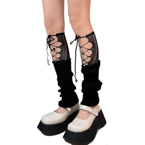 YELAIVP Y2K Ribbed Knit Leg Warmers Cover