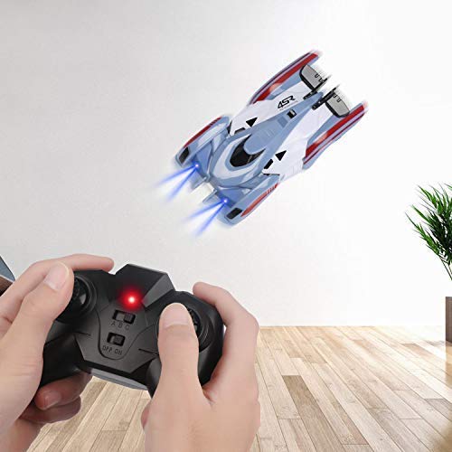 Remote Control Car Toys for Kid Climb The Wall Rc Cars with Dual Mode 360 Rotating Stunt Rechargeable High Speed Vehicle with Led Light for Boys Girls(Blue)