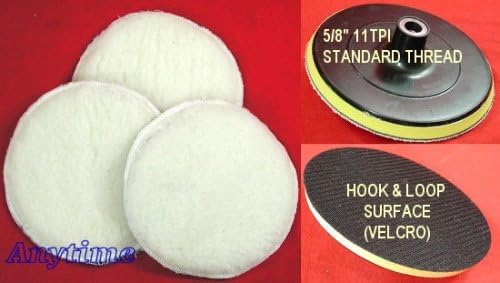 7" POLISHER/BUFFER SOFT WOOL BONNET & PAD with HOOK & LOOP for POLISHING/BUFFING