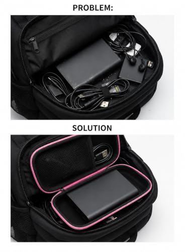 Image of GadgetBite Universal EVA Power Bank Case Cover for 10000mAh 20000mAh & 30000mAh Power Banks Shockproof Protective Carry Case for PowerBank Compatible with Xiaomi Ambrane URBN Boat PowerBanks - Pink