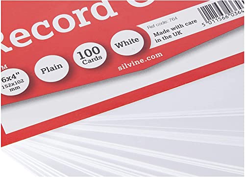 Silvine Record Card Bulk Pack of 500 | 5 x 100 6x4” White Plain Record Cards – Size Medium 152 x 102mm – A6 with Tips and Ideas - Image 5